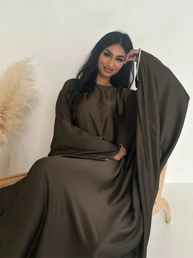 Abaya satin luxe chauve-souris arabe africain - Mode femmes - image de produit 9