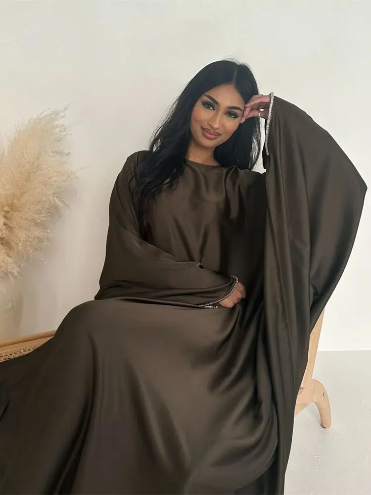 Abaya satin luxe chauve-souris arabe africain - Mode femmes - image de produit 3