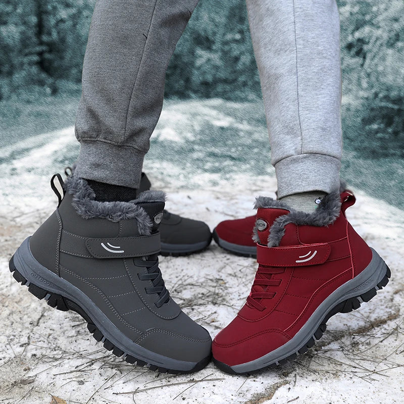 Bottes de neige chaudes en velours pour hommes et femmes, confortables et coupe-vent - image de produit 5