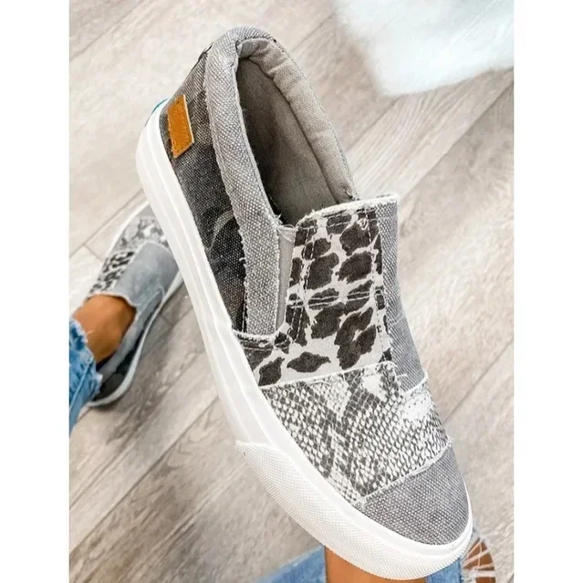 Chaussures en toile léopard pour femmes, tendance marche décontractée - image de produit 7