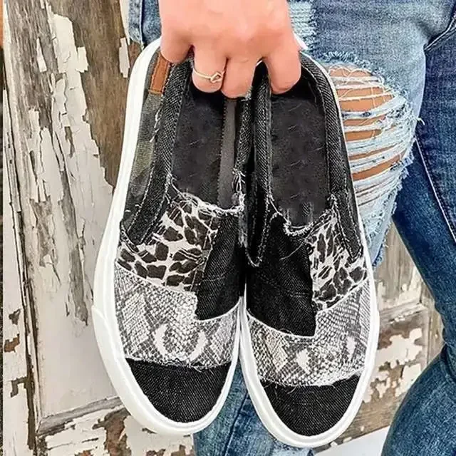 Chaussures en toile léopard pour femmes, tendance marche décontractée - image de produit 6